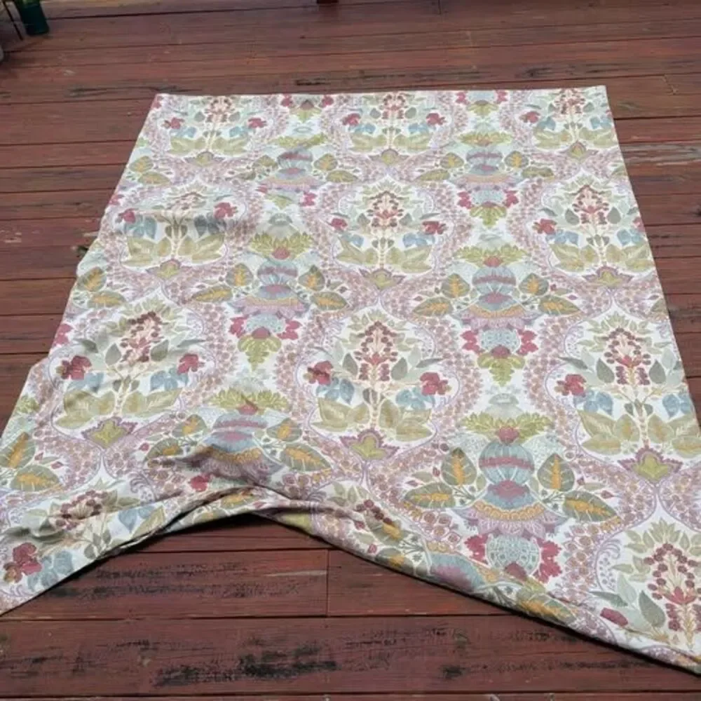 Pottery Barn linen cotton TWIN duvet cover floral botanical